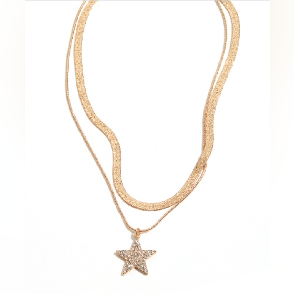 Crystal Star 2 Layered Necklace